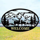 Rustic Metal Deer Cabin Sign, Outdoor Welcome Sign for Front Porch, Great Gift for Hunters, Farmhouse Cabin Decor by CozyNest Decor