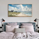 HGUAOA Coastal Canvas Wall Art - Large Landscape Wall Art for Living Room - Ocean and Beach Painting - Blue Artwork for Bedroom Decor - Above Bed Wall Pictures -Beach Theme Print Art by CozyNest Decor