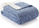Snuggle Sac Royal Blue Blanket Twin Size for Bed and Sofa, Reversible Super Soft Blankets Warm Cozy Knit Blankets Fuzzy Plush Blankets, Heather Blue, 60x80 inches by TinyTreasures Baby Boutique