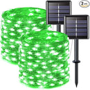 JMEXSUSS 2 Pack Green Solar Fairy Lights, Each 33ft 100 LED Green Solar Lights Outdoor, Waterproof St Patricks Day String Lights for Outside Patio Garden Party Tree Decorations by GreenHaven Gardens