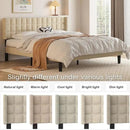VECELO Headboard King Size, Linen Upholstered Headboards Only with Nailhead Trim Wingback, Square Stitched Design, Adjustable Height from 40" to 49.8", Oatmeal by CozyNest Decor