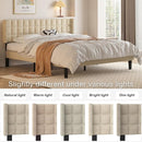 VECELO Headboard Queen Size, Linen Upholstered Headboards Only with Nailhead Trim Wingback, Square Stitched Design, Adjustable Height from 40" to 49.8", Oatmeal by CozyNest Decor