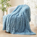 GONAAP Fuzzy Faux Fur Throw Blanket Light Blue Super Soft Cozy Plush Fuzzy Shaggy Blanket for Couch Sofa Bed (Light Blue, Throw(50"x60")) by CozyNest Decor