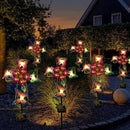 Solar Cross Garden Lights, 2 Pack Solar Butterfly Stake Lights Cemetery Decorations for Grave, Jesus Cross Sympathy Memorial Gifts for Mother Grandma, Metal Garden Art for Yard Lawn Patio Decor by GreenHaven Gardens