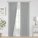Vision Home Silver Grey Pinch Pleated Full Blackout Curtains Room Darkening Window Curtains 102 inch for Living Room Bedroom Thermal Insulated Pinch Pleat Drapes with Hooks Back Tab 2 Panel 40"Wx102"L by CozyNest Decor