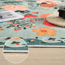 Runners for Hallways Kitchen Runner Rug Non Slip 2'x 10' Long Washable Rugs with Rubber Backing Soft Floral Carpet Runner for Hallways, Kitchen, Laundry, Bedroom, Bathroom(Green)