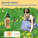 Butterfly House and Feeder for Outside, Wooden Butterfly House for Garden, Natural Butterfly Habitat with Butterfly Puddler on The Floor or Hanging on Tree Wall by GreenHaven Gardens