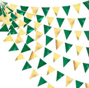 Green Gold Party Decorations Metallic Fabric Triangle Pennant Banner Flag Bunting Garland for Graduations Birthday Retirement Wedding Baby Shower Spring Summer Master Golf Theme Outdoor Party Supplies by GreenHaven Gardens