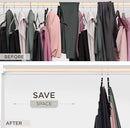 MORALVE Pants Hangers Space Saving - European Beechwood Scarf and Jean Hangers - Closet Organizer and Space Saver Pant Rack, Leggings Hanger, and Scarf Holder with 360° Swivel Hook (1 Pack) by CozyNest Decor