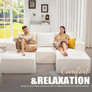 Hobestluk Modular Sectional Sofa Memory Foam Couch Oversized Sectional Sofa 3-Seater with Chaises Cloud Couch with Removable Cover U Shaped Sofa for Living Room (Plush White, U Shape) by CozyNest Decor