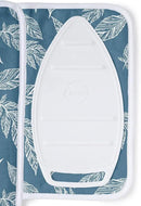 Encasa XO Ironing Mat/Pad (Small 28"x20") with 3mm Padding & Silicone Iron Rest for Steam Pressing on Tabletop or Bed - Heat Resistant, Portable, Quilting & Travel Blanket - Big Leaves Blue by CozyNest Decor