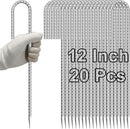 VVOKGO Rebar-Stakes-12-Inch J Hook Galvanized Tent Stakes Heavy Duty, 20-Pack Ground Chain Link Fence Anchors with Chisel Point End for Bounce House, Camping Tents, Outdoor Inflatables Decorations by CozyNest Decor