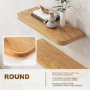 Rustic Elm Wood Floating Shelves for Wall Round Edge, 36"W x 9.2"D x 1.37"H, Set of 2 with Invisible Bracket, Wall Mounted Storage Shelves for Living Room Bedroom Kitchen Bathroom Decor, Natural by TinyTreasures Baby Boutique