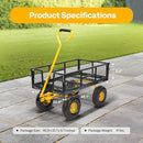 VIVOHOME Heavy Duty 880 Lbs Capacity Mesh Steel Garden Cart Folding Utility Wagon with Removable Sides and 4.10/3.50-4" Wheels 10 inch Tire (Black) by GreenHaven Gardens