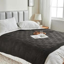 CozeCube Check Knit Throw Blanket, Jet Black Checkered Throw for Couch, Decorative Christmas Soft Cozy Warm Knitted Blanket for Bed Sofa Living Room, 50"X60" by CozyNest Decor