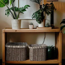 La Jolie Maison Blended Fabric Storage Baskets Set of 2, Rectangle Knitted Baskets for Organizing, Boho Decorative Baskets, Unique Design, Durable Finish, Mocha by CozyNest Decor
