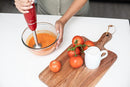 OVENTE Immersion Hand Blender, 300W Electric Handheld Portable Stick Mixer Set with 2 Mixing Speed, Stainless Steel Blades, Egg Whisk Attachment, Mixing Beaker and BPA-Free Food Chopper, Red HS565R by TinyTreasures Baby Boutique