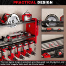 Power Tool Organizer Wall Mount,Cordless Drill Hanger Storage Rack 8 Drill Holder,3 Layers Heavy Duty Power Tool Storage Rackr(Red) by GreenHaven Gardens
