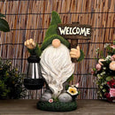 Garden Gnome Statue Outdoor Decor Large Flocked Resin Gnome Figurine with Solar Light Holding Lantern Welcome Sign Garden Yard Decorations Dwarf Sculpture for Outside Patio Porch Lawn Decor. by GreenHaven Gardens
