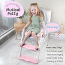 Musical & Sound Toddler Potty Training Seat w/Step Stool Ladder - Collapsible & Adjustable Toilet, Pre Assembled Toddler Toilet Seat w/Music & Sounds - Splash Guard & Anti-Slip Steps - Pink by TinyTreasures Baby Boutique