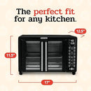 Gourmia Toaster Oven Air Fryer Combo 17 cooking presets 1700W french door digital air fryer oven 24L capacity accessories, convection rack, baking pan tray recipe book GTF7460,Large,Black by CozyNest Decor