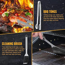BBQ Grill Tools Set 16-inch Heavy Duty, 6 Pcs- Barbecue Utensils Kit for Camping, Kitchen, Outdoor Cooking,Suitable as a Gift for Men, Fathers, Friends by GreenHaven Gardens