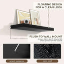 RICHFOCUS 31.5Inch Floating Shelves for Wall 2 Pack Shelves for Bedroom|Kitchen|Bathroom Wall Mounted Rustic Wood Floating Shelf with Invisible Brackets for Books|Storage|Decor, Black by CozyNest Decor