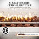 COSIEST 56" Outdoor Propane Fire Pit Table Rectangle Gas Fire Pit Table with Concrete & Wood Grain Design, 50000BTU CSA Certified Electronic Ignition Fire Tables for Patio, Backyard, Garden Heating by GreenHaven Gardens