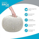 BIRDROCK HOME Round Pouf Ottoman | Cotton Braided Foot Stool with Bean Bag Filling | Boho Foot Rest for Living Room & Bedroom | Compact & Comfortable Seating, Lightweight & Soft | Natural by CozyNest Decor
