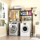 Over Washer and Dryer Shelves,Heavy Duty Laundry Room Storage Organization Clothes Drying Rack,5 Tier Adjustable Height Wire Shelving and Wire Basket with Hanger Rod&Hook,Space Saving Shelf by CozyNest Decor