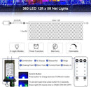 JMEXSUSS 360 LED Blue Net Lights Outdoor, Connectable 12ft x 5ft Christmas Net Lights Plug in with Remote, 8 Modes Waterproof Christmas Mesh String Lights for Bushes Christmas Decorations by GreenHaven Gardens