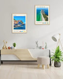 HesenDot Natural OAK Wood Framed Anna Maria Island Wall Art,12x16in Florida Seascape Canvas Wall Print,Classic Urban Landmark Wall Decor for Living Room, Bedroom,Office Gallery Set of 1 by CozyNest Decor