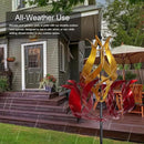 hogardeck Large Wind Spinners Outdoor, 93.3" Metal Tulip Wind Spinner with Stake, 360° Rotating Yard Art, Kinetic Flame Wind Sculptures for Home Lawn Backyard Patio Garden Decor (Red, Golden) by CozyNest Decor