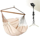 LA SIESTA® - XL King Habana Cotton Hammock Chair & CasaMount - Hanging Chair w/Suspension Kit for Walls Ceilings & Square Beams - Indoor Outdoor Swing Hanging Chair Bedroom Patio Balcony - Nougat by GreenHaven Gardens