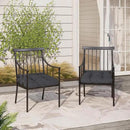 Aoodor 19" x 19" x 5" Tufted Outdoor Chair Cushions, Water Resistant & Fade Resistant Polyester Dining Chair Pads with 2 Straps for Patio Furniture, Set of 2 by GreenHaven Gardens