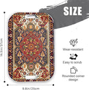 Serving Trays with Handles, 14.5 x 9.8 inch Rectangular Plastic Tray for Restaurant, Kitchen, Dark Red Pattern by CozyNest Decor