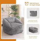 BYBYME Giant Bean Bag Chair for Adults and Kids, Large Comfy Cozy Beanbag, Floor Sofa for Teens, Living Room, Gaming, Reading, Grey by CozyNest Decor