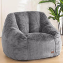 MAXYOYO Bean Bag Chair, Comfy Bean Bag Sofa with Back Support, Faux Fur Bean Bag Chair for Adults and Kids, Stuffed Floor Sofa for Living Room, Bedroom, Apartment, Grey by CozyNest Decor