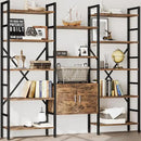 70 x70" Triple 5 Tier Book Shelf, Industrial Large Bookcase with Storage Cabinet, Tall Bookshelf with 14 Open Display Shelves Metal Frame Furniture for Living Room Bedroom Home Office Rustic Brown by CozyNest Decor
