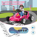 TOBBI 12V Electric Go Kart for Kids Battery Powered Ride on Car Outdoor Race Toy with Remote Control, Safety Belt, Music, LED Lights and Flags for Toddlers 3-8 Years, Pink by TinyTreasures Baby Boutique