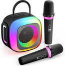 Mini Karaoke Machine for Kids Adults: Portable Bluetooth Speaker with 2 Wireless Microphones and Light - Singing Karaoke Gift for Girls Boys Ages 4-12+ Years Old Birthday Family Home Party by TinyTreasures Baby Boutique
