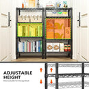 1000 lbs 4 Tier Shelf Metal Storage Shelves Wire Rack Closet Organizers with PP Board for Garage Kitchen Bathroom Laundry Black 11.8" D x 21.7" W x 39.5" H by CozyNest Decor
