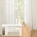 LAMIT Natural Linen Semi Sheer Curtains 63 Inch for Bedroom, Light Filtering Neutral Window Curtains Farmhouse Boho Bronze Grommet Panels, Natural Cream Ivory, 2 Panels, 38 x 63 Inch by CozyNest Decor
