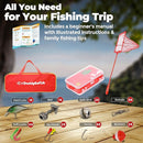 DaddyGoFish Kids Fishing Pole - Rod Reel Combo Tackle Box Starter Set - First Year Small Gear Kit for Boys Girls Toddler Youth Age Beginner Little Children by TinyTreasures Baby Boutique