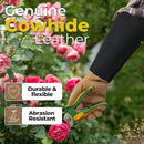 HANDLANDY Long Gardening Gloves for Men & Women, Cowhide Leather Rose Pruning Gloves, Breathable Thorn Proof Gauntlet Glove (Brown-Cowhide, XL) by GreenHaven Gardens