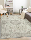 LIVEBOX Bedroom 4x6 Washable Area Rug for Entryway Kitchen, Non-Slip Soft Boho Rugs for Dining Room Office, Farmhouse Low-Pile Neutral Soft Carpet for Nursery Room Playroom, Taupe by TinyTreasures Baby Boutique