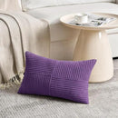 Fancy Homi 2 Packs Purple Long Lumbar Decorative Throw Pillow Covers 12x24 Inch for Living Room Couch Bed, Farmhouse Boho Home Decor, Soft Striped Corduroy Rectangle Accent Cushion Case 30x60 cm by CozyNest Decor