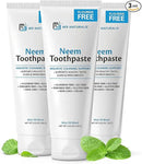 Fluoride-Free Neem Toothpaste with Mint for Adults & Kids with Sensitivity | Vegan, Gluten & SLS Free Herbal Formula for Sensitive Teeth, Healthy Gums and Fresh Breath, 4.23 oz (120g) Pack of 3 by M3 by CozyNest Decor