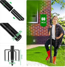 XDW-GIFTS Double Shepherds Hooks for Outdoor, 2-Pack Heavy Duty Garden Pole for Hanging Bird Feeder, Plant Baskets, Solar Light Lanterns, Garden Plant Hanger Stands with 5 Base Prongs by GreenHaven Gardens
