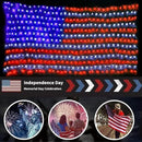 Solar American US Flag Lights [Solar & USB 2 Power Way], 420 LEDs Waterproof USA Net Lights, 6.75 FT x 3.53 for Garden, 4th of July, Independence Day Decoration by GreenHaven Gardens